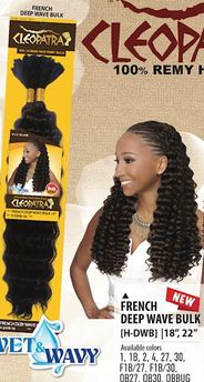Eve Cleopatra 100% Human Hair Remy Wet & Wavy French Deep Wave Bulk 14" 18" 22"