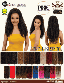 Fashion Source Pixie Drawstring Ponytail Collection PHP-KIKI SPIRAL