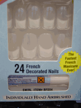 Fast 24 French Decorated Nails