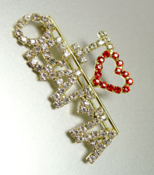 Gold I LOVE OBAMA Brooch Pin