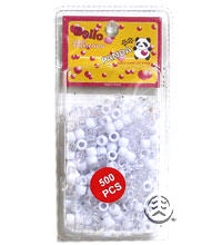 Hair Bead 500PC White Clear
