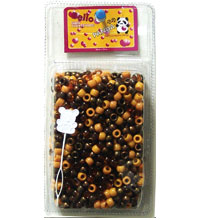Hair Bead BrownMix1000PCc