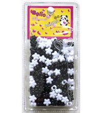 Hair Bead StarFlowerWhiteBlack