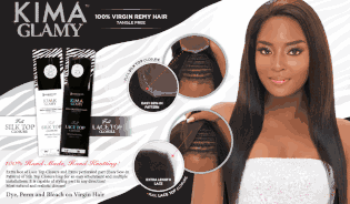 Harlem125 Kima Glamy 100% Virgin Remy Hair Full Silk Top Closure 14"