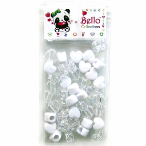 Heart Beads CLEAR & WHITE