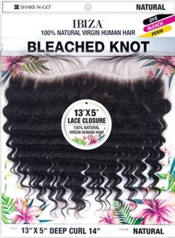 IBIZA 100% Natural Virgin Human Hair Bleached Knot Lace Closure 13"X5" Deep (NEW!!!)