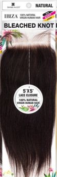 IBIZA 100% Natural Virgin Human Hair Bleached Knot Lace Closure 5"X5" Straight (NEW!!!)
