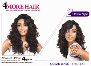 ISIS Enchantress 100% Human Hair & Premium Blend 4 More Ocean Wave Weave 4PCS 14" & 16"