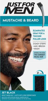 Just For Men Mustache and Beard Coloring for Gray Hair, M-60 Jet Black