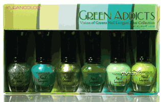 KleanColor Green Addicts Metallic Nail Lacquer Mini Collection