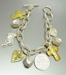 Mat Silver Gold LORD FOOTPRINT Bracelet