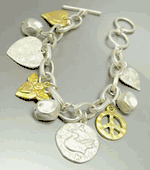 Mat Silver Gold PEACE Prayer Bracelet