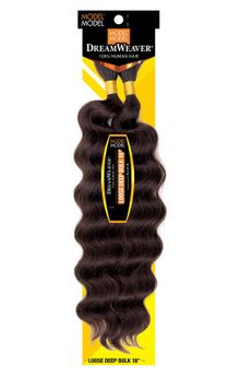 Model Model Dream Weaver 100% Human Hair Loose Deep Bulk 18"