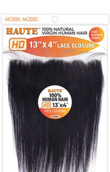 Model Model Haute 100% Natural Virgin Human Hair 13"X4" HD Lace Closure Straight