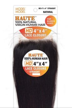 Model Model Haute 100% Natural Virgin Human Hair 4"X4" HD Lace Closure Straight