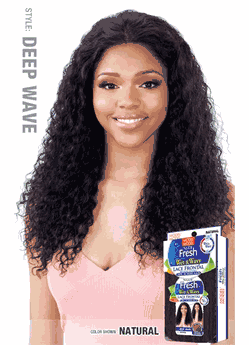 Model Model Nude Fresh Wet & Wavy Lace Frontal Brazilian Natural 100% Human Hair Wig Deep Wave