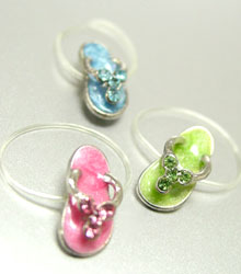 Multi Enamel Flip Flop Toe Rings