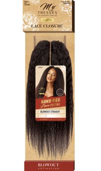 MyTresses 100% Unprocessed Human Hair Gold Label Lace Closure Blowout Collection 100% Fully Hand-Tied Blowout Straight
