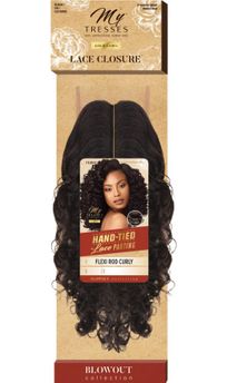 MyTresses 100% Unprocessed Human Hair Gold Label Lace Closure Blowout Collection 100% Fully Hand-Tied FLEXI ROD CURLY
