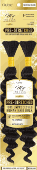 MyTresses 100% Unprocessed Human Hair Gold Label Pre-Stretched Human Hair Natural Deep Bulk 18"