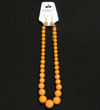 Necklace Earring Set Orange