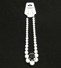 Necklace Earring Set White