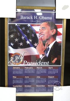 Obama Matted Frame Calendar 2009  (Flag)
