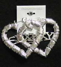Pierced Earring 54962S Silver Heart Sexy