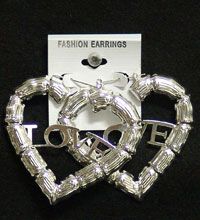 Pierced Earring 54963S Silver Heart Love