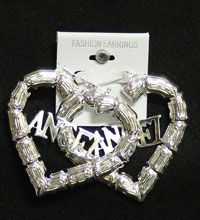 Pierced Earring 54964S Silver Heart Angel