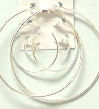 Pierced Earring 55109S Assorted Size Silver