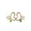 Pierced Earring paparazzi Gold Butterfly with Rhinestones