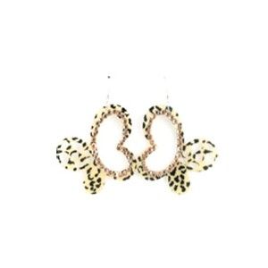 Pierced Earring paparazzi Gold Butterfly with Rhinestones