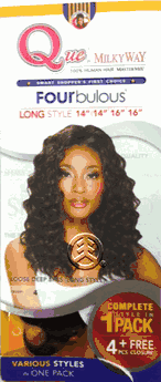 Que by Milky Way Fourbulous 100% Human Hair MasterMix Loose Deep Long Weave 5PCS