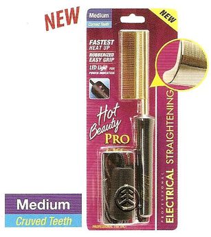 RED MEDIUM STRAIGHT COMB CURVED TEETH