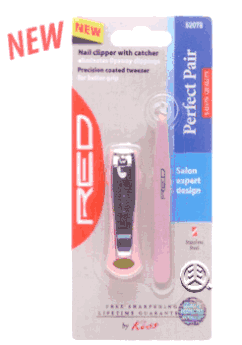 Red Perfect Pair Nail Clipper and Tweezer