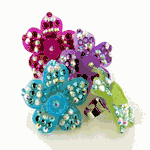 Rhinestone Colorful Flower Ring