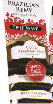 Saga 100% Human Hair Weave Brazilian Remy Deep Wave Weave 12 Inch