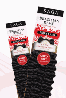 Saga 100% Human Hair Weave Brazilian Remy Jerry Curl Weave 12 Inch
