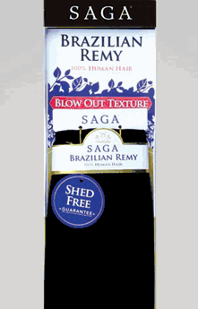 Saga Brazilian Remy 100% Human Hair Weave BLOW OUT Texture STRAIGHT Weave 18 INCH