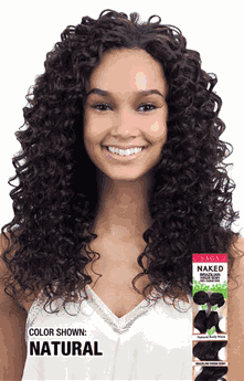 Saga NAKED Brazilian Virgin Remy 100% Human Hair Deep Wave 7PCS (14",14",16",16",18",18"+Closure)