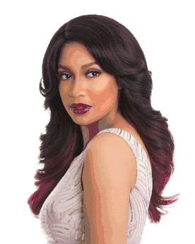 SENSATIONNEL EMPRESS 100% PREMIUM FIBER EDGE LACE C-PART WIG NATURAL PARTING FROM EDGE TO CROWN 100% PREMIUM FIBER - LOVELY