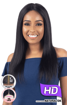 Shake-N-Go girlfriend 100% Virgin Human Hair HD Lace Front Wig Straight 22"