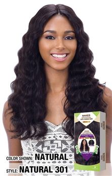 Shake-N-Go Naked Unprocessed Remy 100% Human Hair 5" Part Lace Front Loose Deep Natural 301