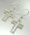 Silver Crystals Cross Dangle Earrings