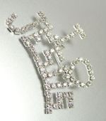 Silver Crystals JESUS LOVES ME Brooch