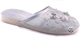 Silver Flower Slippers