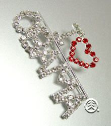Silver I LOVE OBAMA Brooch Pin