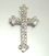 Silver Rhinestones Cross Brooch Pin