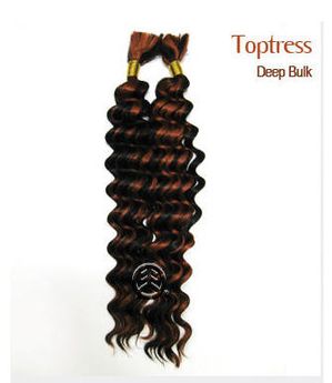 TopTress Human Hair Deep Wave Bulk 18"